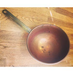 Copper & bronze round bottom Zabaglione pan